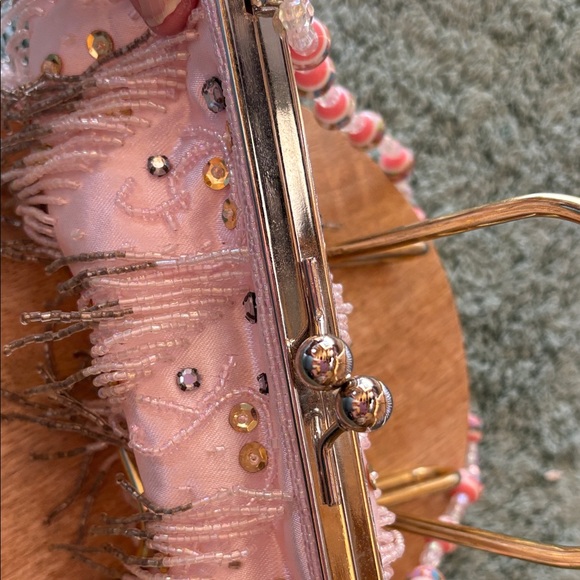 Pink Beaded Women's Bag - Picture 10 of 11